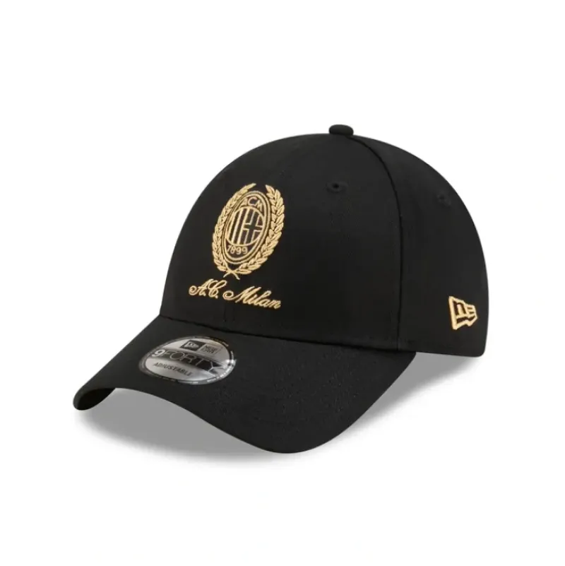 Best AC Milan Heritage Gold Black 9FORTY Adjustable Hat - KTGCaps - Baseball caps for various teams, purchased online at a discount Caps