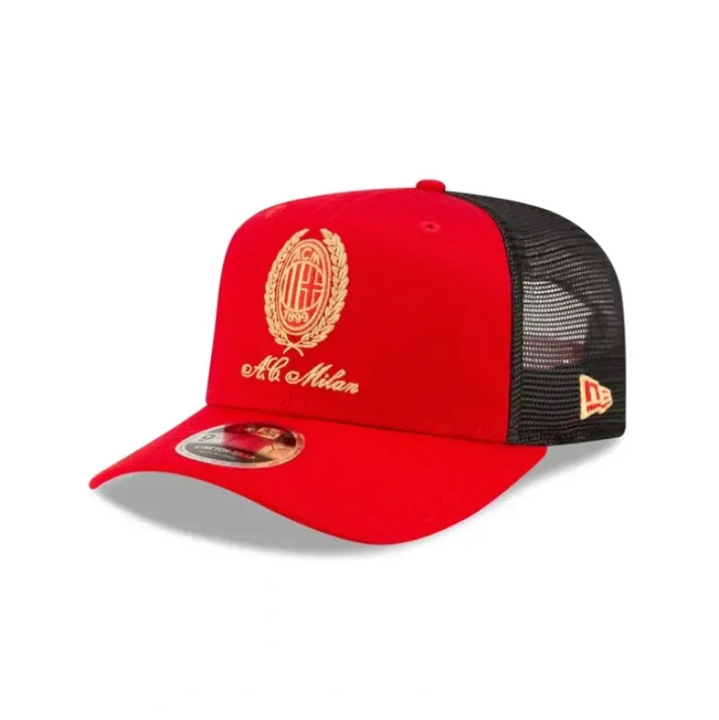 New AC Milan Heritage Gold Red 9FIFTY StretchSnap Hat - KTGCaps - Baseball caps for various teams, purchased online at a discount Caps