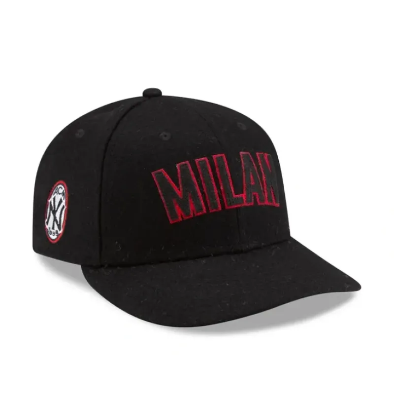 Store AC Milan x New York Yankees Black Twill Low Profile 9FIFTY Adjustable - KTGCaps - Baseball caps for various teams, purchased online at a discount Caps