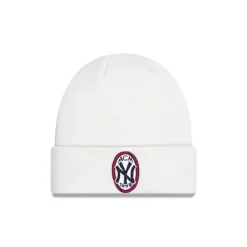 Flash Sale AC Milan x New York Yankees White Knit Beanie - KTGCaps - Baseball caps for various teams, purchased online at a discount Caps