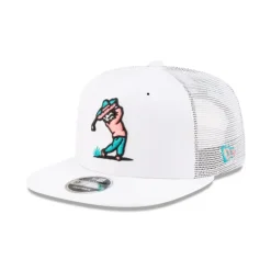 Discount Almigos X New Era Swingin Bandito White 9FIFTY Original Fit Trucker - KTGCaps - Baseball caps for various teams, purchased online at a discount Caps
