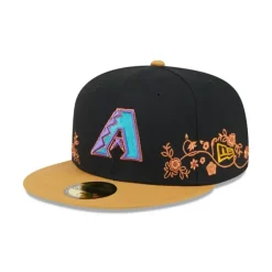 Best Arizona Diamondbacks Floral Vine 59FIFTY Fitted Hat - KTGCaps - Baseball caps for various teams, purchased online at a discount Caps