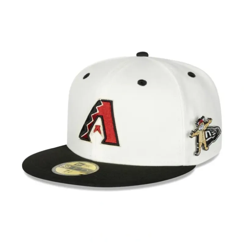Flash Sale Arizona Diamondbacks Mascot Pin 59FIFTY Fitted Hat - KTGCaps - Baseball caps for various teams, purchased online at a discount Caps