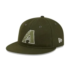 New Arizona Diamondbacks New Olive Wool Retro Crown 59FIFTY Fitted Hat - KTGCaps - Baseball caps for various teams, purchased online at a discount Caps