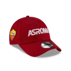 Fashion AS Roma Red Wordmark 9FORTY Adjustable Hat - KTGCaps - Baseball caps for various teams, purchased online at a discount Caps