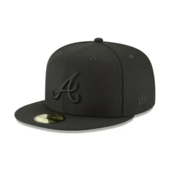 Discount Atlanta Braves Blackout Basic 59FIFTY Fitted Hat - KTGCaps - Baseball caps for various teams, purchased online at a discount Caps