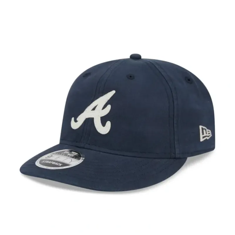 Store Atlanta Braves Canvas Felt Retro Crown 9FIFTY Adjustable Hat - KTGCaps - Baseball caps for various teams, purchased online at a discount Caps