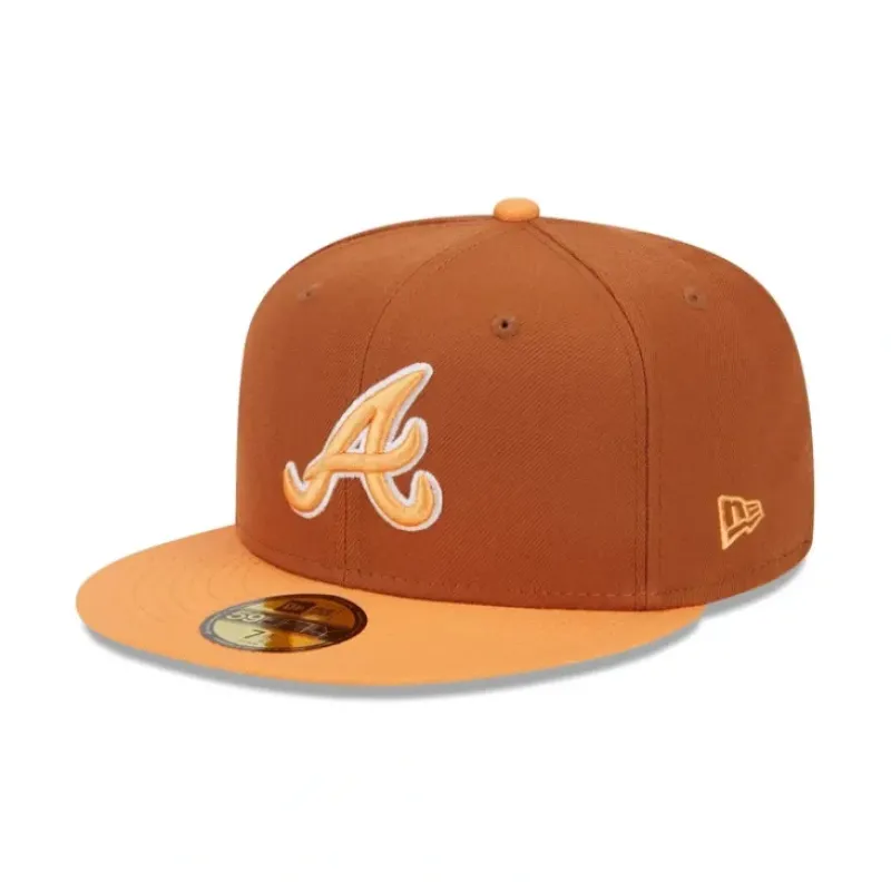 Discount Atlanta Braves Color Pack Earthy Brown 59FIFTY Fitted Hat - KTGCaps - Baseball caps for various teams, purchased online at a discount Caps