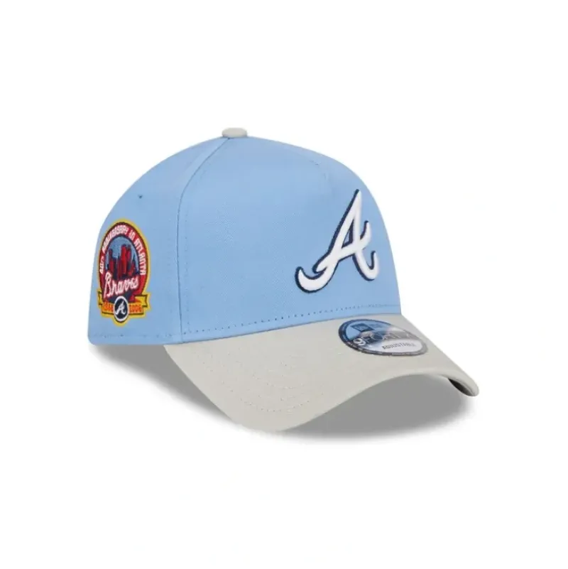 Outlet Atlanta Braves Coop Logo Select 9FORTY AFrame Snapback Hat - KTGCaps - Baseball caps for various teams, purchased online at a discount Caps