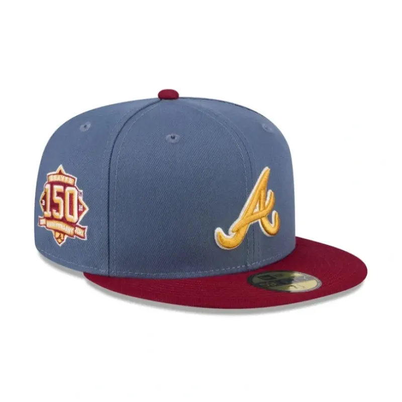 New Atlanta Braves Deep Blue 59FIFTY Fitted Hat - KTGCaps - Baseball caps for various teams, purchased online at a discount Caps