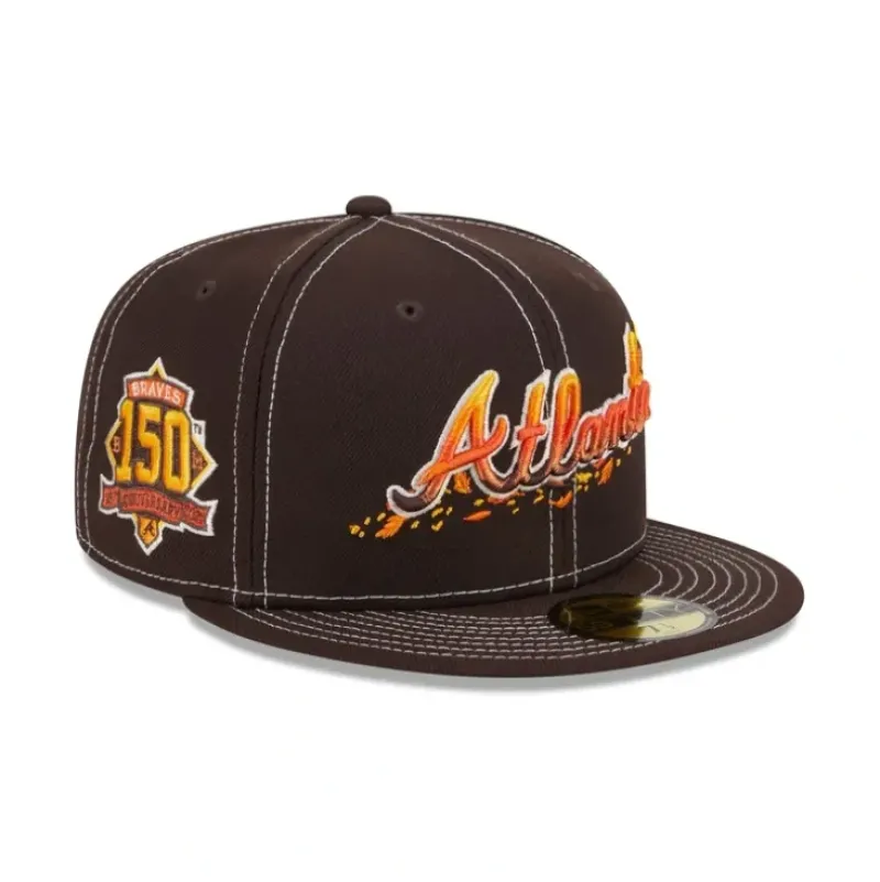 Flash Sale Atlanta Braves Fall Foliage 59FIFTY Fitted Hat - KTGCaps - Baseball caps for various teams, purchased online at a discount Caps