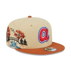 Best Sale Atlanta Braves Fall Landscape 9FIFTY Snapback Hat - KTGCaps - Baseball caps for various teams, purchased online at a discount Caps