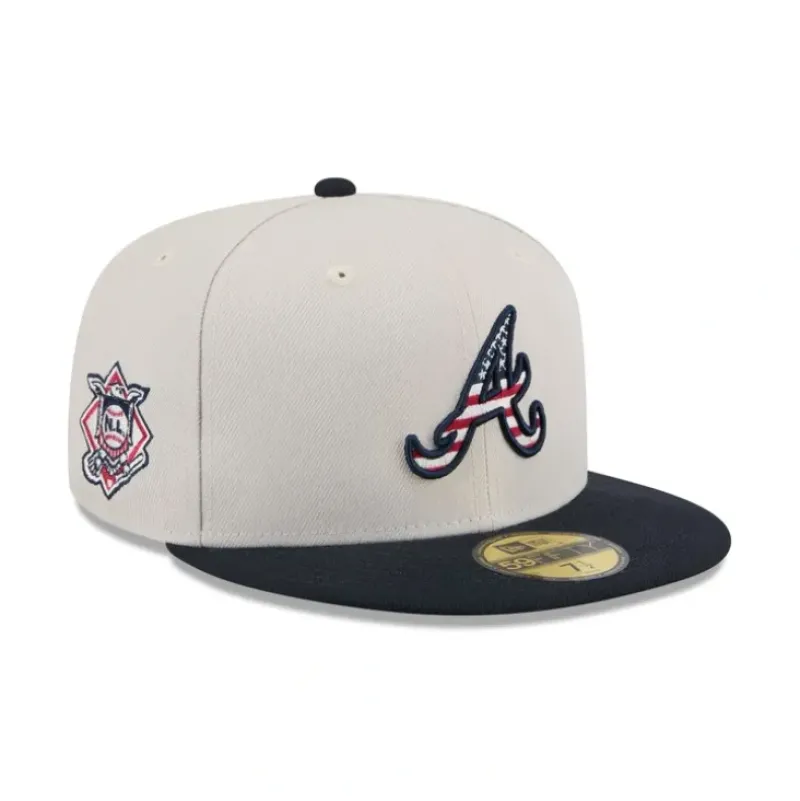 Discount Atlanta Braves Independence Day 2024 Kids 59FIFTY Fitted Hat - KTGCaps - Baseball caps for various teams, purchased online at a discount Caps
