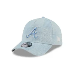 Outlet Atlanta Braves Logo Essentials Denim 9FORTY AFrame Snapback Hat - KTGCaps - Baseball caps for various teams, purchased online at a discount Caps