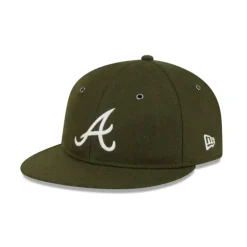 Flash Sale Atlanta Braves New Olive Wool Retro Crown 9FIFTY Adjustable Hat - KTGCaps - Baseball caps for various teams, purchased online at a discount Caps