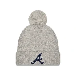 Cheap Atlanta Braves Shimmer Pom Knit Hat - KTGCaps - Baseball caps for various teams, purchased online at a discount Caps
