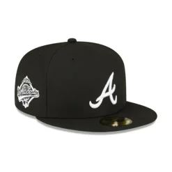 Sale Atlanta Braves Sidepatch Black 59FIFTY Fitted Hat - KTGCaps - Baseball caps for various teams, purchased online at a discount Caps