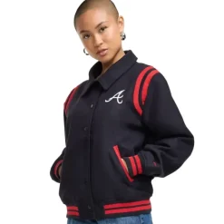 Sale Atlanta Braves Sport Night Womens Jacket - KTGCaps - Baseball caps for various teams, purchased online at a discount Caps