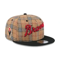 New Atlanta Braves Tan Tartan 9FIFTY Snapback Hat - KTGCaps - Baseball caps for various teams, purchased online at a discount Caps