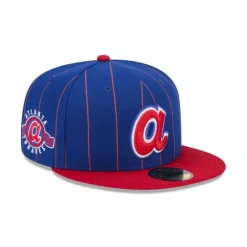 Hot Atlanta Braves Throwback Pinstripe 59FIFTY Fitted Hat - KTGCaps - Baseball caps for various teams, purchased online at a discount Caps