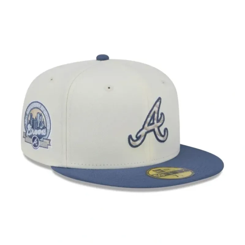 Online Atlanta Braves Wavy Chainstitch 59FIFTY Fitted Hat - KTGCaps - Baseball caps for various teams, purchased online at a discount Caps