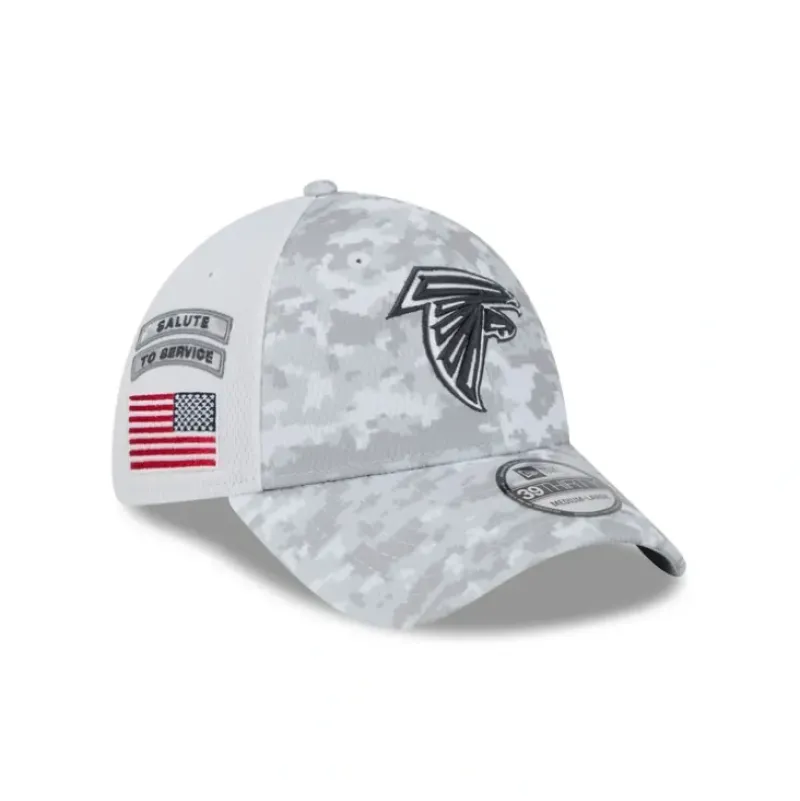 Hot Atlanta Falcons 2024 Salute to Service 39THIRTY Stretch Fit Hat - KTGCaps - Baseball caps for various teams, purchased online at a discount Caps