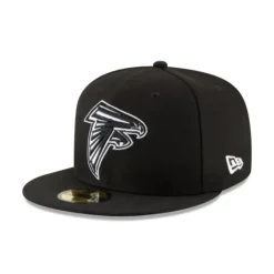 Shop Atlanta Falcons Black amp White 59FIFTY Fitted Hat - KTGCaps - Baseball caps for various teams, purchased online at a discount Caps