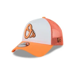 Discount Baltimore Orioles Hi Vis Doodle 9FORTY AFrame Trucker Hat - KTGCaps - Baseball caps for various teams, purchased online at a discount Caps