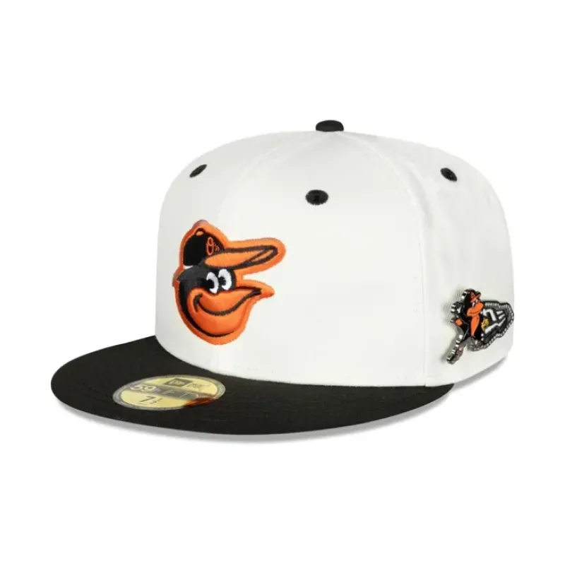 Best Sale Baltimore Orioles Mascot Pin 59FIFTY Fitted Hat - KTGCaps - Baseball caps for various teams, purchased online at a discount Caps