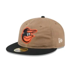 Store Baltimore Orioles Wax Canvas Retro Crown 59FIFTY Fitted Hat - KTGCaps - Baseball caps for various teams, purchased online at a discount Caps