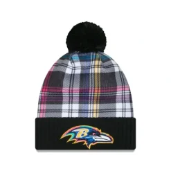 Online Baltimore Ravens 2024 Crucial Catch Sport Pom Knit Hat - KTGCaps - Baseball caps for various teams, purchased online at a discount Caps