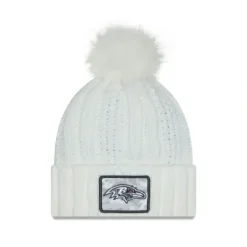 Best Baltimore Ravens 2024 Salute to Service Womens Pom Knit Hat - KTGCaps - Baseball caps for various teams, purchased online at a discount Caps