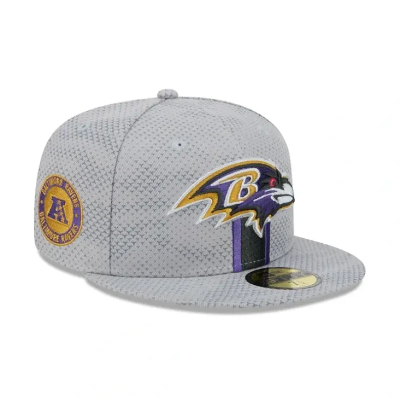 Flash Sale Baltimore Ravens 2024 Sideline Gray 59FIFTY Fitted Hat - KTGCaps - Baseball caps for various teams, purchased online at a discount Caps