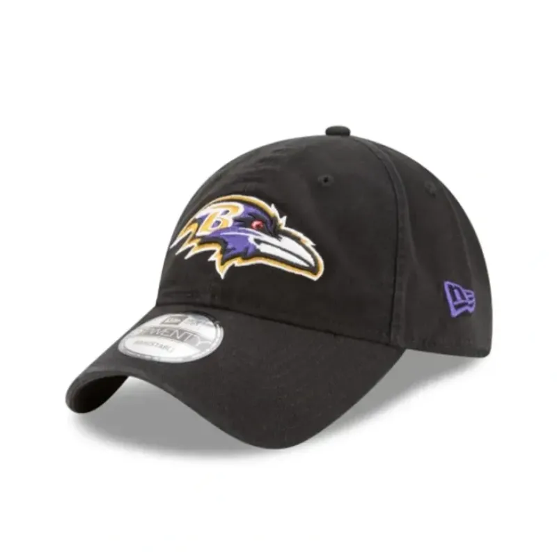 Shop Baltimore Ravens Core Classic Black 9TWENTY Adjustable Hat - KTGCaps - Baseball caps for various teams, purchased online at a discount Caps