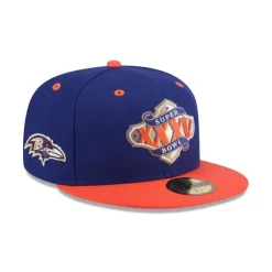 Best Baltimore Ravens Super Bowl Side Patch 59FIFTY Fitted Hat - KTGCaps - Baseball caps for various teams, purchased online at a discount Caps
