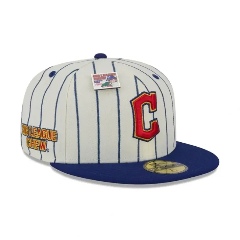 Cheap Big League Chew X Cleveland Guardians Pinstripe 59FIFTY Fitted Hat - KTGCaps - Baseball caps for various teams, purchased online at a discount Caps