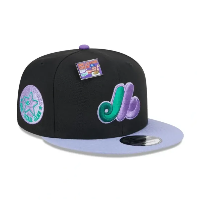 New Big League Chew X Montreal Expos Grape 9FIFTY Snapback Hat - KTGCaps - Baseball caps for various teams, purchased online at a discount Caps