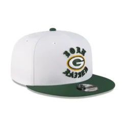 Flash Sale Born x Raised Green Bay Packers White 9FIFTY Snapback - KTGCaps - Baseball caps for various teams, purchased online at a discount Caps