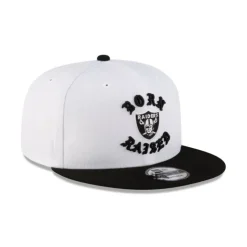 New Born x Raised Las Vegas Raiders White 9FIFTY Snapback - KTGCaps - Baseball caps for various teams, purchased online at a discount Caps