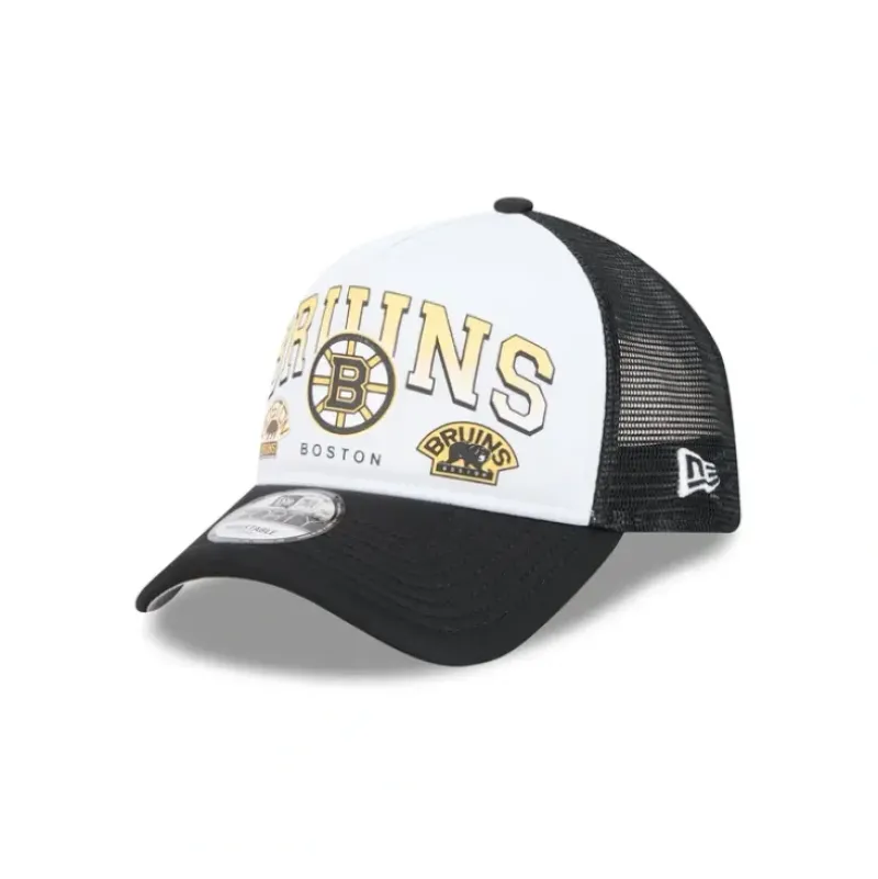 Store Boston Bruins Sport Classics 9FORTY AFrame Trucker Hat - KTGCaps - Baseball caps for various teams, purchased online at a discount Caps