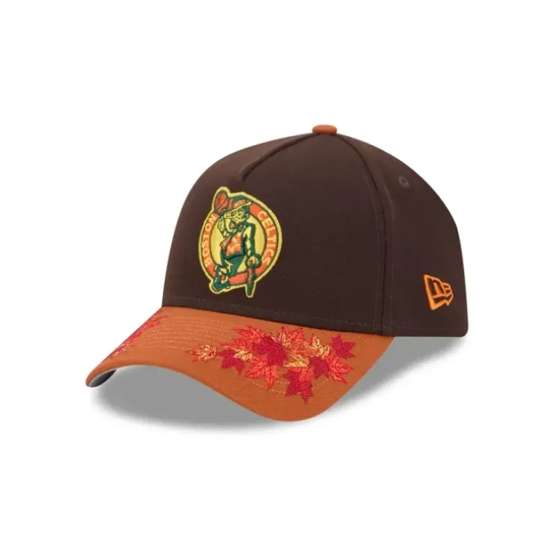 Outlet Boston Celtics Fall Foliage 9FORTY AFrame Snapback Hat - KTGCaps - Baseball caps for various teams, purchased online at a discount Caps