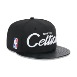 Online Boston Celtics Faux Leather Visor 9FIFTY Snapback Hat - KTGCaps - Baseball caps for various teams, purchased online at a discount Caps