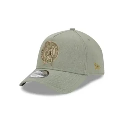 New Boston Celtics Logo Essentials Olive 9FORTY AFrame Snapback Hat - KTGCaps - Baseball caps for various teams, purchased online at a discount Caps