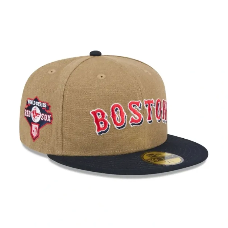 Store Boston Red Sox Canvas Crown 59FIFTY Fitted Hat - KTGCaps - Baseball caps for various teams, purchased online at a discount Caps