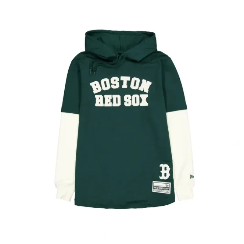 Clearance Boston Red Sox Dark Green Logo Select Hooded TShirt - KTGCaps - Baseball caps for various teams, purchased online at a discount Caps