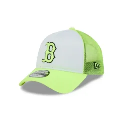 Discount Boston Red Sox Hi Vis Doodle 9FORTY AFrame Trucker Hat - KTGCaps - Baseball caps for various teams, purchased online at a discount Caps