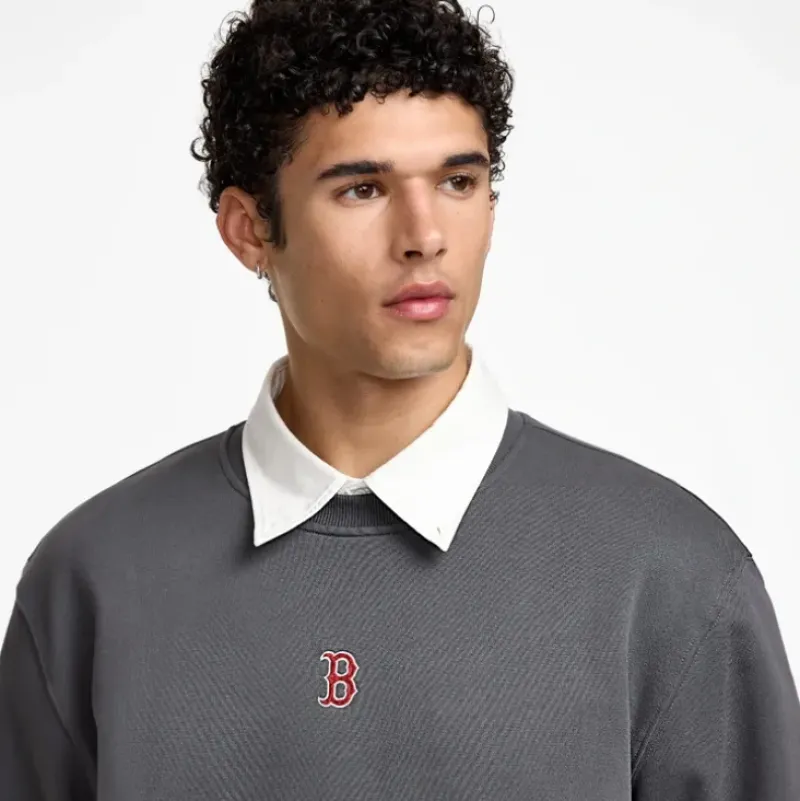 Store Boston Red Sox Point Logo Dark Shadow Crewneck - KTGCaps - Baseball caps for various teams, purchased online at a discount Caps