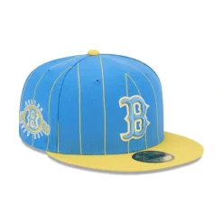 New Boston Red Sox Throwback Pinstripe 59FIFTY Fitted Hat - KTGCaps - Baseball caps for various teams, purchased online at a discount Caps