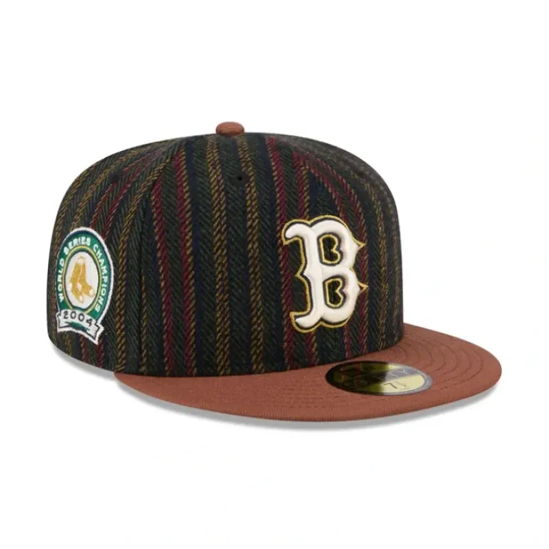 Hot Boston Red Sox Vintage Herringbone 59FIFTY Fitted Hat - KTGCaps - Baseball caps for various teams, purchased online at a discount Caps