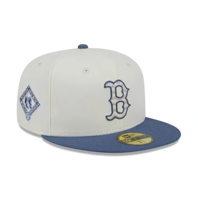 Discount Boston Red Sox Wavy Chainstitch 59FIFTY Fitted Hat - KTGCaps - Baseball caps for various teams, purchased online at a discount Caps